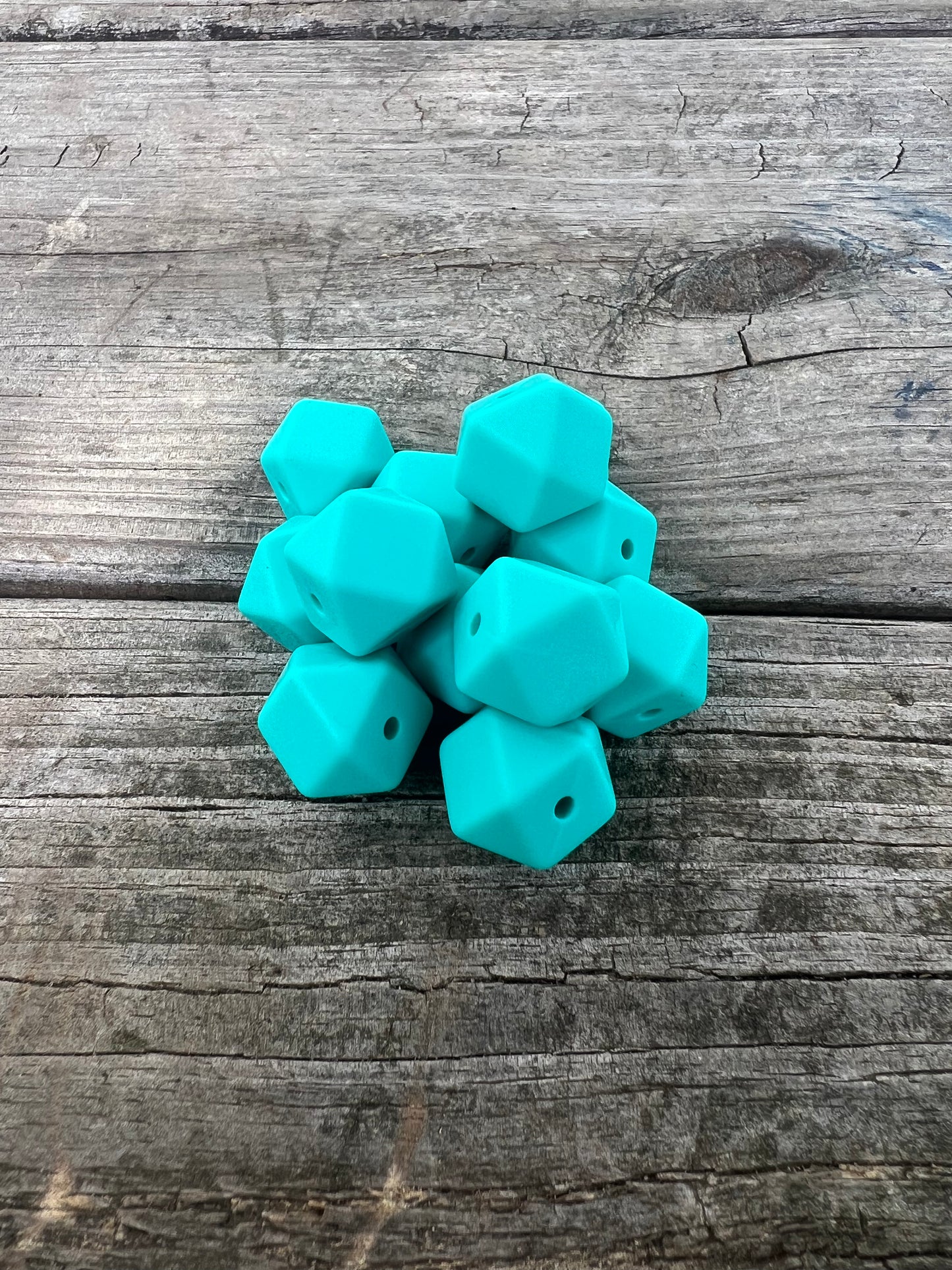 14mm Turquoise Hexagon Bead