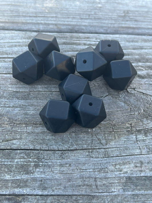 17mm Black Hexagon - Candrilli Craft Co