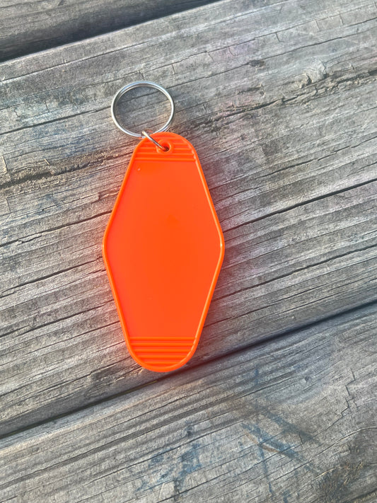 Safety Orange Motel Keychain