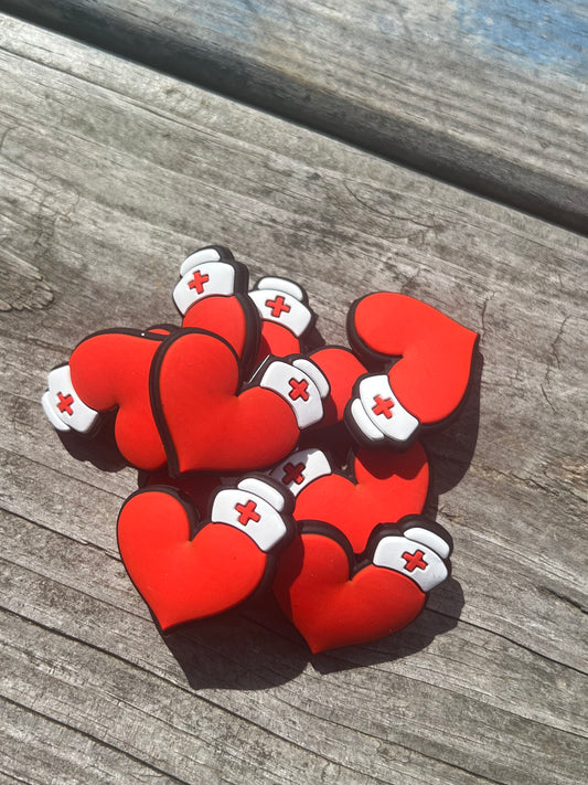 Nurse Heart Beads - Candrilli Craft Co